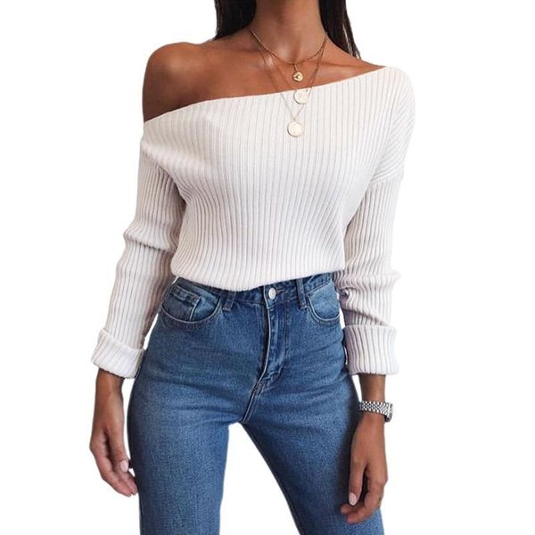 women's sweaters women knitted pullover sweater irregular long sleeve skew collar cold shoulder blouse fashion white pink tee shirt lzh, White;black
women's sweaters women knitted pullover sweater irregular long sleeve skew collar cold shoulder blouse fashion white pink tee shirt lzh, White;black