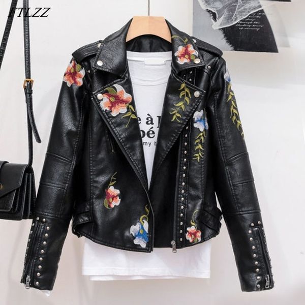 ftlzz autumn floral print embroidery rivet faux soft leather jacket coat lapel collar pu motorcycle black punk short outerwea
ftlzz autumn floral print embroidery rivet faux soft leather jacket coat lapel collar pu motorcycle black punk short outerwea