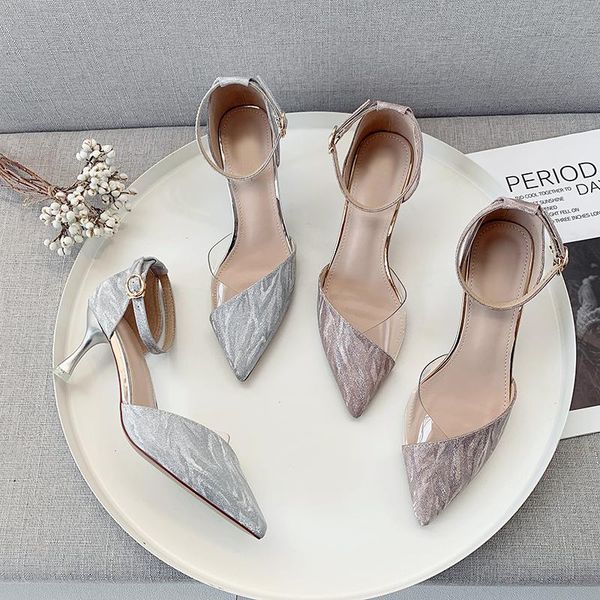dress shoes classics bling pointed toe sandals 2021 women's wedding sequined cloth fashion buckle shallow high heels women, Black
dress shoes classics bling pointed toe sandals 2021 women's wedding sequined cloth fashion buckle shallow high heels women, Black