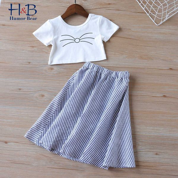 humor bear girls clothing set summer short sleeve cartoon t-shirt +strieped printed skirt 2pcs sweet girls baby kid clothes x0902, White
humor bear girls clothing set summer short sleeve cartoon t-shirt +strieped printed skirt 2pcs sweet girls baby kid clothes x0902, White
