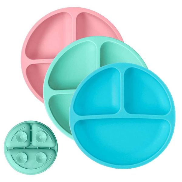 dishes & plates toddler with suction - baby 100% silicone divided plate bpa microwave safe set of 3
dishes & plates toddler with suction - baby 100% silicone divided plate bpa microwave safe set of 3