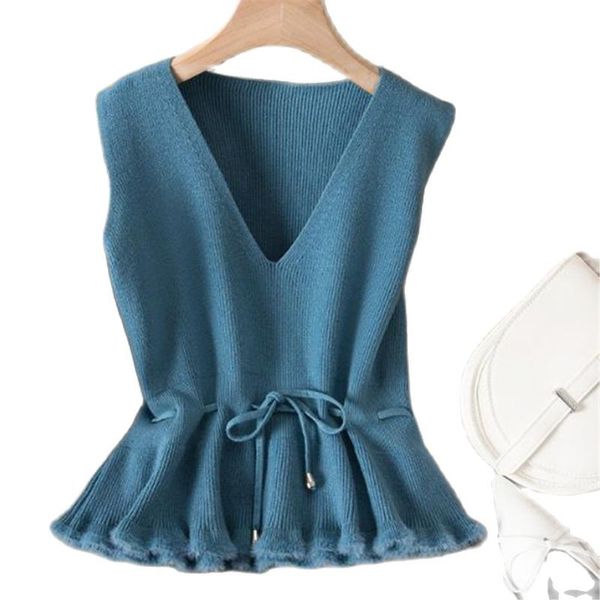 women's knits & tees womens autumn gilet cashmere v-neck pullover knit sleeveless sweaters vests spring drawstring waistcoat stretch ma, White
women's knits & tees womens autumn gilet cashmere v-neck pullover knit sleeveless sweaters vests spring drawstring waistcoat stretch ma, White