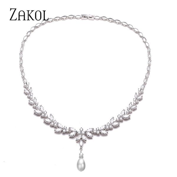 zakol luxury exquisite marquise cut cubic zircon leaf adjustable chain necklaces for women fashion bridal wedding party jewelry, Silver
zakol luxury exquisite marquise cut cubic zircon leaf adjustable chain necklaces for women fashion bridal wedding party jewelry, Silver