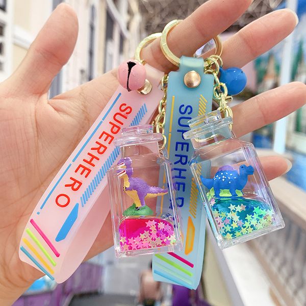 keyring keychain new cute little dinosaur oil drifting bottle key chain bag pendant clip doll machine trinkets cartoon pendant, Silver
keyring keychain new cute little dinosaur oil drifting bottle key chain bag pendant clip doll machine trinkets cartoon pendant, Silver