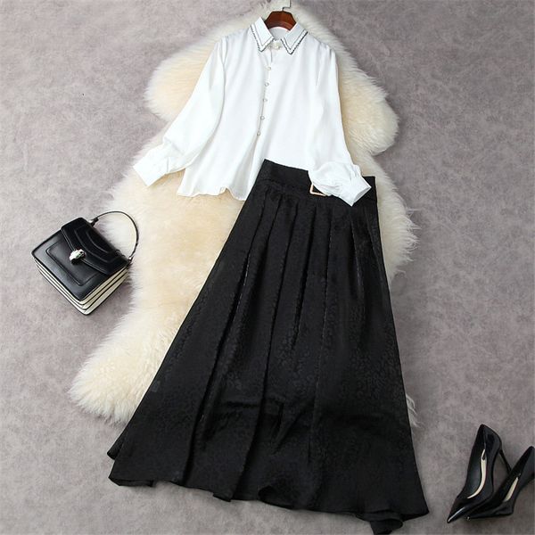 two piece dress spring fashion track set feminine designers flashlight white shirt sleeve and skirt long suit party two outfits 16oz
two piece dress spring fashion track set feminine designers flashlight white shirt sleeve and skirt long suit party two outfits 16oz