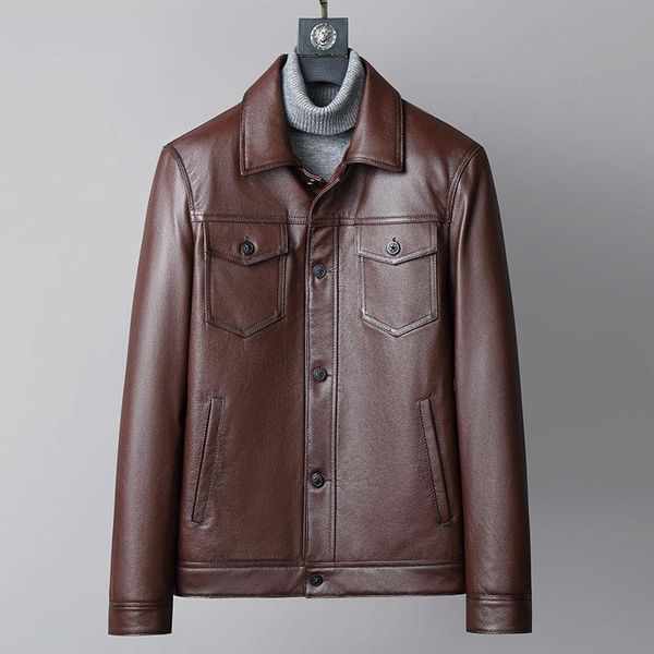 men's leather & faux 100% genuine jackets 2021 autumn spring real cowhide male fashion clothing chaquetas hombre gmm505, Black
men's leather & faux 100% genuine jackets 2021 autumn spring real cowhide male fashion clothing chaquetas hombre gmm505, Black