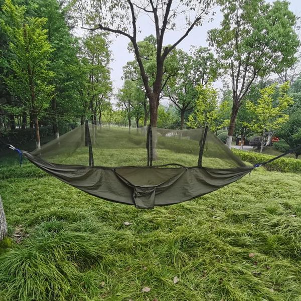 camp furniture hammock with mosquito net outdoor high strength parachute fabric hanging bed hunting sleeping swing
camp furniture hammock with mosquito net outdoor high strength parachute fabric hanging bed hunting sleeping swing