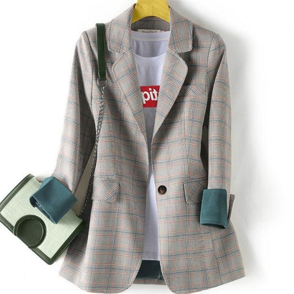women's suits & blazers plaid small suit coat 2021 spring and summer fashion korean version leisure versatile loose autumn clothes, White;black
women's suits & blazers plaid small suit coat 2021 spring and summer fashion korean version leisure versatile loose autumn clothes, White;black