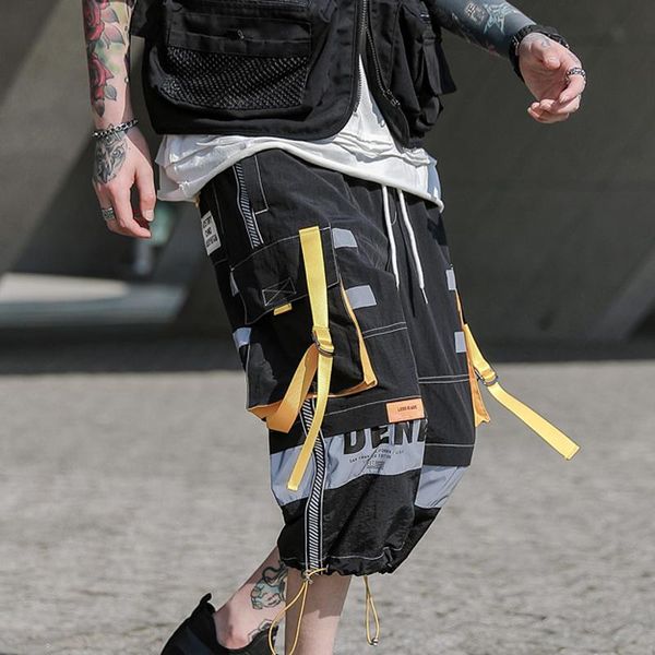 arrival multi pocket hip hop shorts men ribbon elastic waist harajuku streetwear mens cargo short pants male men's, White;black
arrival multi pocket hip hop shorts men ribbon elastic waist harajuku streetwear mens cargo short pants male men's, White;black