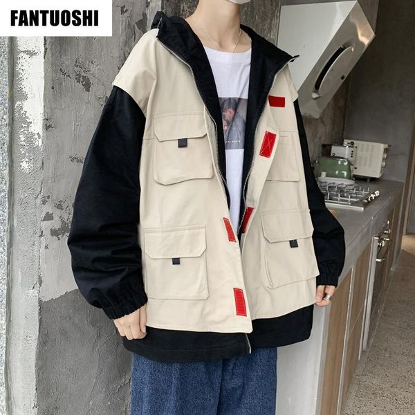 men's jackets 2021 brand fake two-piece hooded jacket coat loose fashion multiple pockets clothes men cotton, Black;brown
men's jackets 2021 brand fake two-piece hooded jacket coat loose fashion multiple pockets clothes men cotton, Black;brown