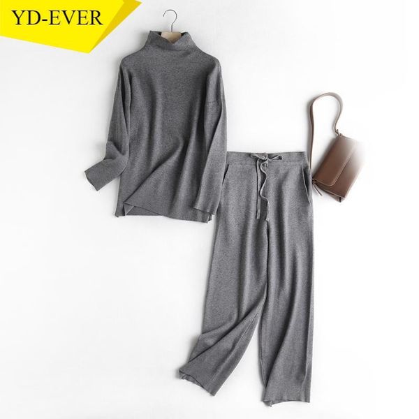 winter women gray turtleneck jumper knit suit 2 pieces sets pullovers long knitted wide leg pants suits 5m21 women's two piece, White
winter women gray turtleneck jumper knit suit 2 pieces sets pullovers long knitted wide leg pants suits 5m21 women's two piece, White