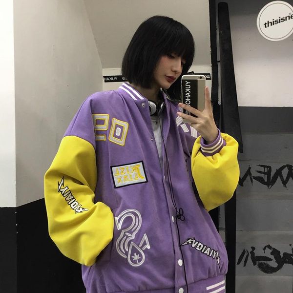 women's jackets harajuku hip hop baseball coats women letter print buttons bomber uniform lady windbreaker pocket long sleeve streetwea, Black;brown
women's jackets harajuku hip hop baseball coats women letter print buttons bomber uniform lady windbreaker pocket long sleeve streetwea, Black;brown