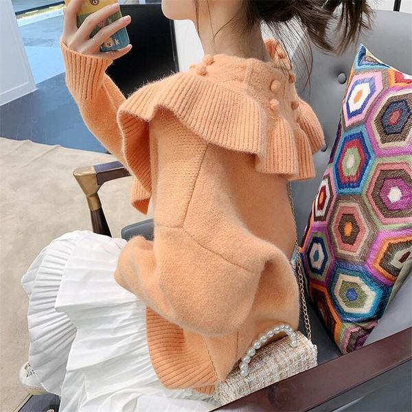 women's knits & tees 2021 spring autumn loose cardigan coat women retro jacket korean knitting sweater cardigans jumper elegant orange, White
women's knits & tees 2021 spring autumn loose cardigan coat women retro jacket korean knitting sweater cardigans jumper elegant orange, White
