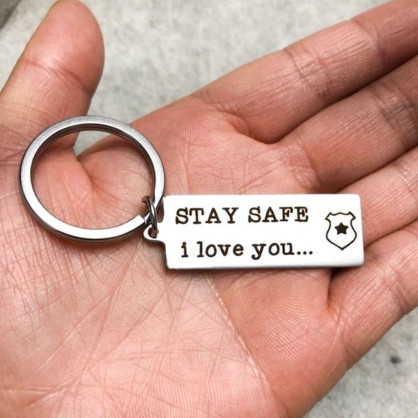keychains 40*15mm stainless steel fashion keyrings stay safe i love you gift for father husband boyfriend personalized, Silver
keychains 40*15mm stainless steel fashion keyrings stay safe i love you gift for father husband boyfriend personalized, Silver