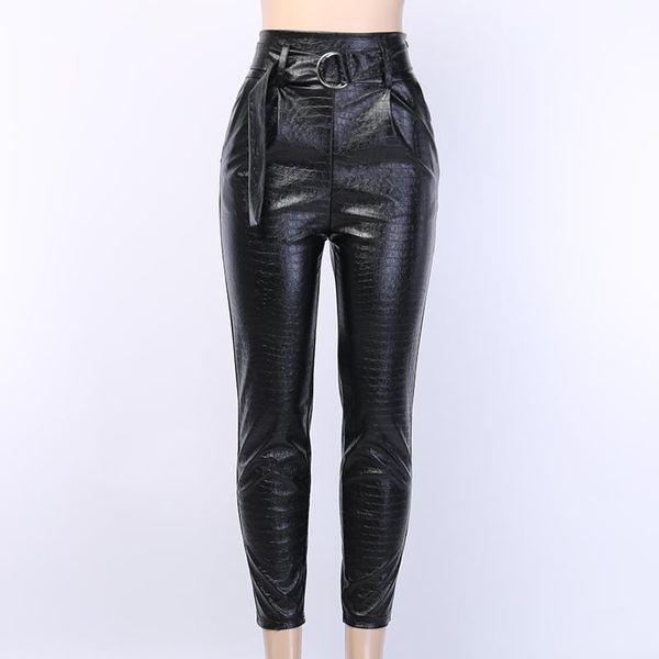 women's pants & capris faux leather pu hamer women casual elegant black trousers high waist with belt ladies female autumn bottom, Black;white
women's pants & capris faux leather pu hamer women casual elegant black trousers high waist with belt ladies female autumn bottom, Black;white