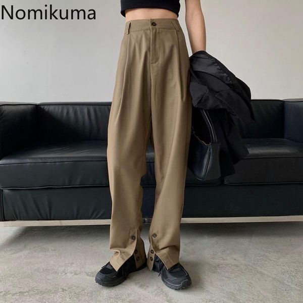 women's pants & capris nepleo korean elegant solid long suit 2021 autumn buttons split straight trousers causal high waist women 6c028, Black;white
women's pants & capris nepleo korean elegant solid long suit 2021 autumn buttons split straight trousers causal high waist women 6c028, Black;white