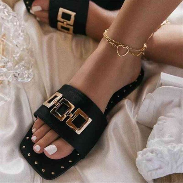 slippers women sandals at home flip flop summer style flat colored gold buckle outdoor leisure non-slip beach wild fashion 210310, Black
slippers women sandals at home flip flop summer style flat colored gold buckle outdoor leisure non-slip beach wild fashion 210310, Black