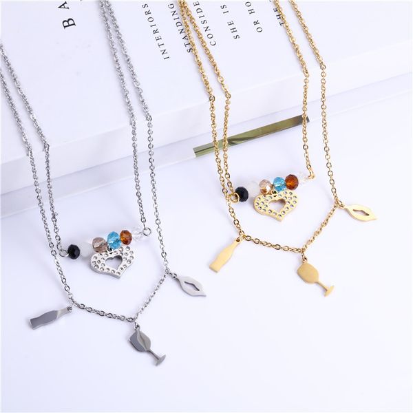 design jewelry fashion set, multi-layer necklace and stainless steel earrings are versatile accessories for clothing, Silver
design jewelry fashion set, multi-layer necklace and stainless steel earrings are versatile accessories for clothing, Silver