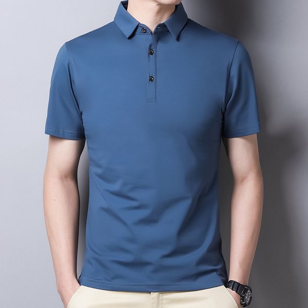 men's t-shirts summer social casual blue polo shirt men ice silk mens shirts cotton short sleeve boys button tees, White;black
men's t-shirts summer social casual blue polo shirt men ice silk mens shirts cotton short sleeve boys button tees, White;black