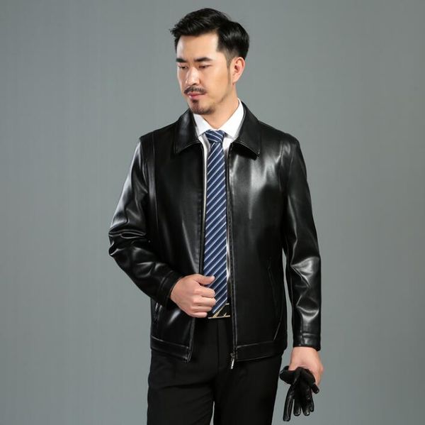 men's fur & faux lapel mens leather jacket slim motorcycle coat men jackets middle-aged clothes thin jaqueta de couro street fashion bl, Black
men's fur & faux lapel mens leather jacket slim motorcycle coat men jackets middle-aged clothes thin jaqueta de couro street fashion bl, Black