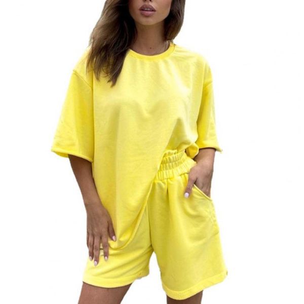 women's tracksuits 2pcs/set outfit women loose shorts set casual solid color o neck t-shirt elastic waist suit summer, Gray
women's tracksuits 2pcs/set outfit women loose shorts set casual solid color o neck t-shirt elastic waist suit summer, Gray