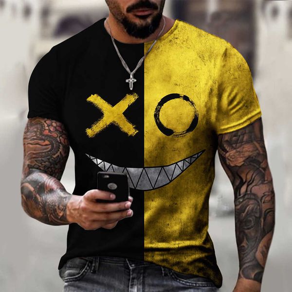 xoxo pattern 3d printed t-shirt fashion men's street casual sports shirt male o-neck oversized, White;black 
xoxo pattern 3d printed t-shirt fashion men's street casual sports shirt male o-neck oversized, White;black