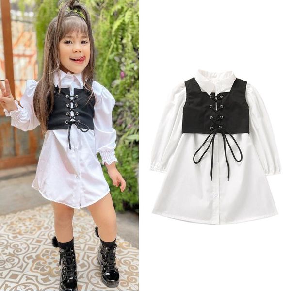 clothing sets fashion kids girls dress 2pcs solid color lapel long sleeves shirt + tied cross straps waistcoat 1-6 years, White
clothing sets fashion kids girls dress 2pcs solid color lapel long sleeves shirt + tied cross straps waistcoat 1-6 years, White