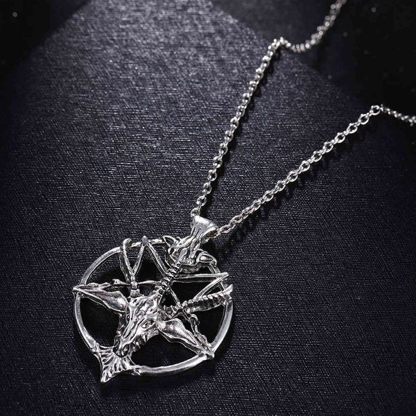 pan god skull necklace fashion vintage women men pentagram goat head pendant chain luck alloy retro jewelry, Silver
pan god skull necklace fashion vintage women men pentagram goat head pendant chain luck alloy retro jewelry, Silver