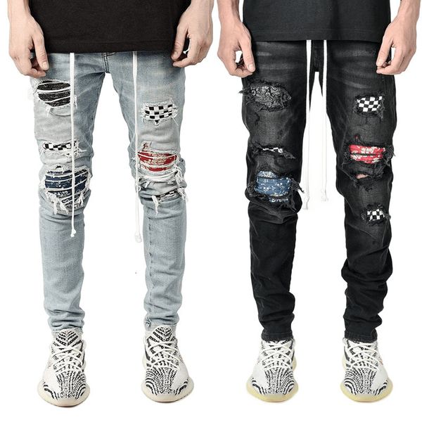Men's Jeans Fashion Skinny Ripped Frayed Slim Fit Pant Long Casual s XAW3, Blue 
Men's Jeans Fashion Skinny Ripped Frayed Slim Fit Pant Long Casual s XAW3, Blue
