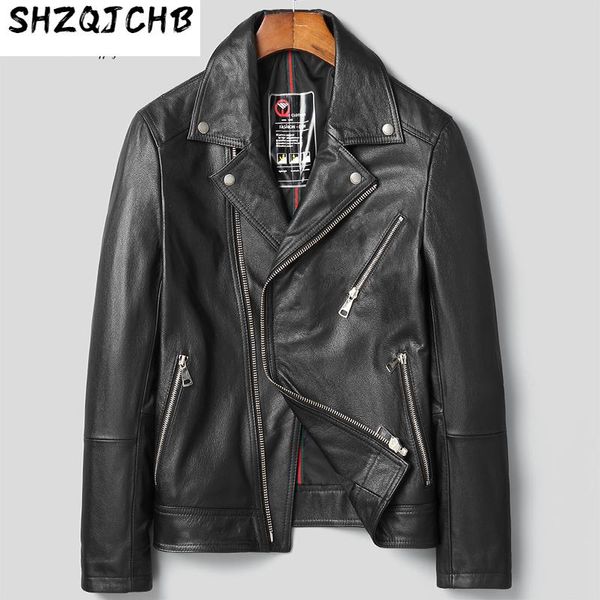 men's leather & faux shzq 2021 autumn clothes first layer cowhide motorcycle jacket korean thin coat trend, Black
men's leather & faux shzq 2021 autumn clothes first layer cowhide motorcycle jacket korean thin coat trend, Black
