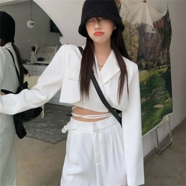 2 piece sets womens ladies spring office notched collar long sleeve lace up short coat and high waist wide leg pants 210519, White
2 piece sets womens ladies spring office notched collar long sleeve lace up short coat and high waist wide leg pants 210519, White