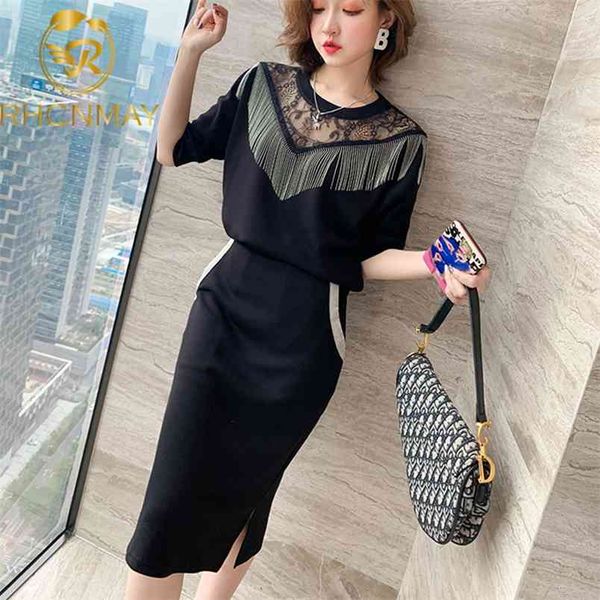 summer women's 2 pcs set fashion tassel lace patchwork shirt + knee pencil pocket skirt ol suits 210506, White
summer women's 2 pcs set fashion tassel lace patchwork shirt + knee pencil pocket skirt ol suits 210506, White