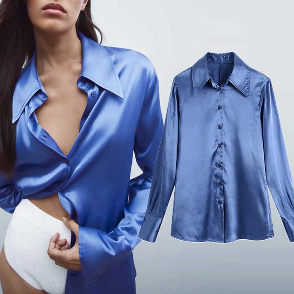 women shirt fashion simple lapel single breasted elegant chic 's casual street office 210601, White
women shirt fashion simple lapel single breasted elegant chic 's casual street office 210601, White