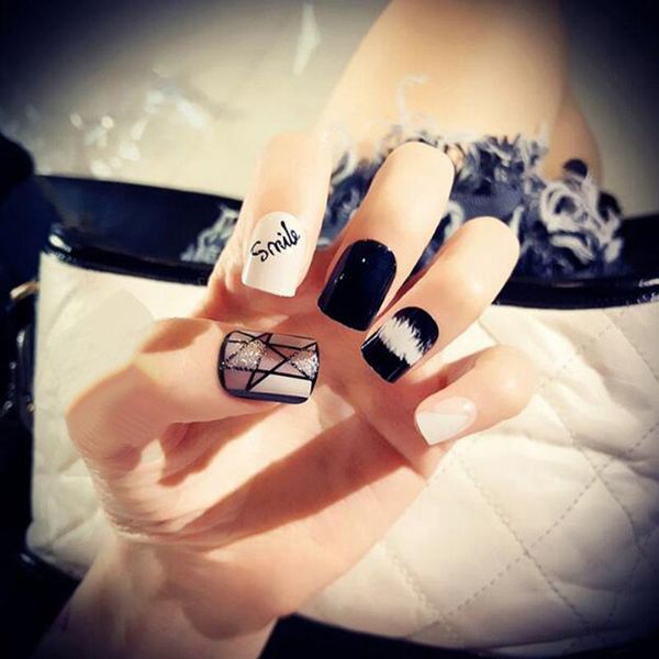 false nails black&white 24pcs/set fashion designed short fake nail gel polish kit including glue, Red;gold
false nails black&white 24pcs/set fashion designed short fake nail gel polish kit including glue, Red;gold