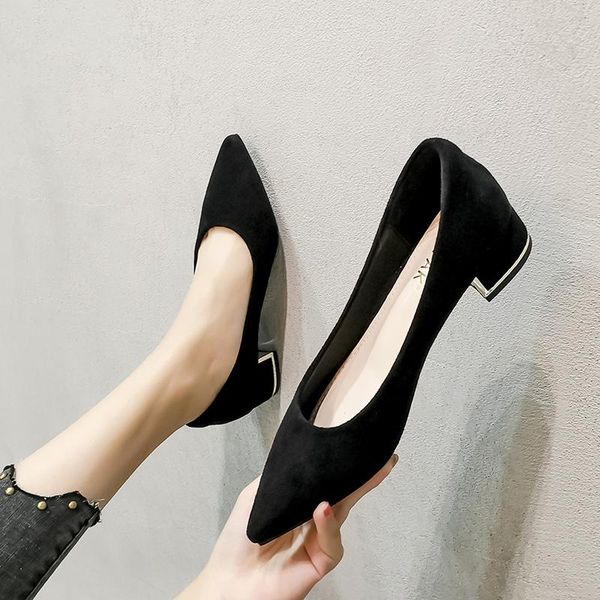 dress shoes elegant ladies pointed toe pumps suede leather ol metal decoration med-high heels single woman mules, Black
dress shoes elegant ladies pointed toe pumps suede leather ol metal decoration med-high heels single woman mules, Black