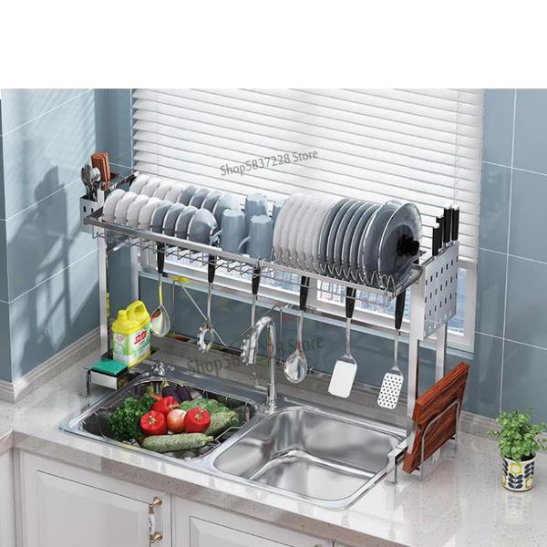 kitchen storage & organization stainless steel dish rack sink above the drain pool
kitchen storage & organization stainless steel dish rack sink above the drain pool