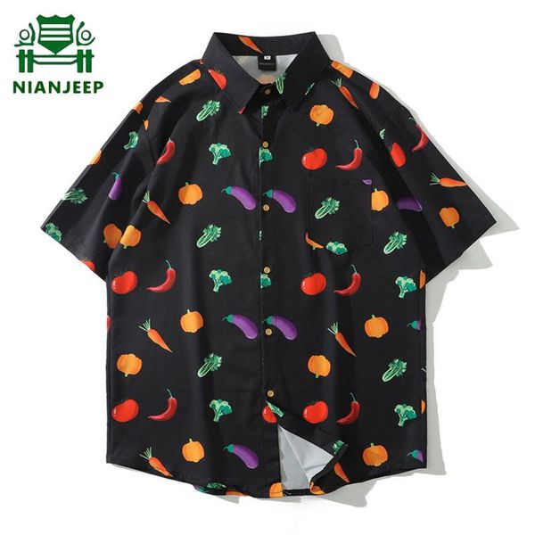 vegetables printed shirts men hip hop oversized streetwear men's short sleeve shirt summer harajuku hawaiian beach casual, White;black
vegetables printed shirts men hip hop oversized streetwear men's short sleeve shirt summer harajuku hawaiian beach casual, White;black
