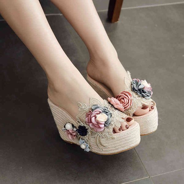 slippers lucyever summer super high heel platform women fashion pearl floral wedge sandals woman outside casual chunky slides uls2, Black
slippers lucyever summer super high heel platform women fashion pearl floral wedge sandals woman outside casual chunky slides uls2, Black