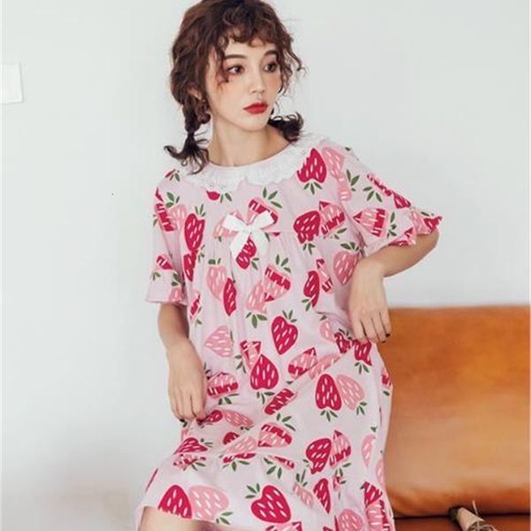 women's sleepwear strawberry print women's nightgown short sleeve sweet night dress student nightwear casual plus size cotton nigh, Black;red
women's sleepwear strawberry print women's nightgown short sleeve sweet night dress student nightwear casual plus size cotton nigh, Black;red
