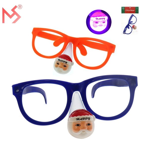 santa claus flash big frame new strange funny nose glasses dress up toy