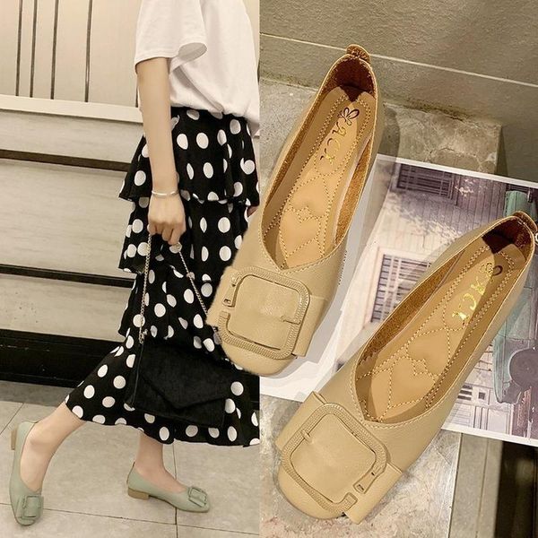 dress shoes spring and autumn women's square head shallow mouth single fashion buckle thick heel middle s018, Black
dress shoes spring and autumn women's square head shallow mouth single fashion buckle thick heel middle s018, Black