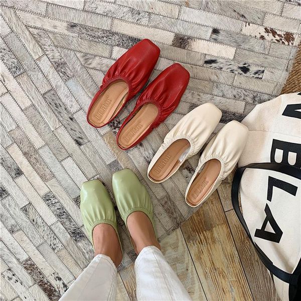 slippers closed toe mules women pleated leather low heels comfortable slip on slides shallow loafers shoes apricot red green, Black
slippers closed toe mules women pleated leather low heels comfortable slip on slides shallow loafers shoes apricot red green, Black