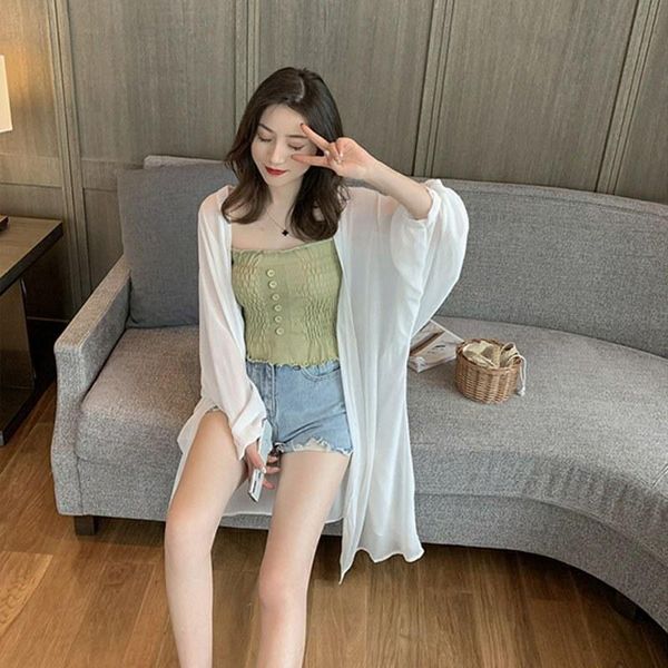 casual loose women long sleeve shirts open front chiffon solid color sun protection summer beach cardigan 1 women's blouses &, White
casual loose women long sleeve shirts open front chiffon solid color sun protection summer beach cardigan 1 women's blouses &, White