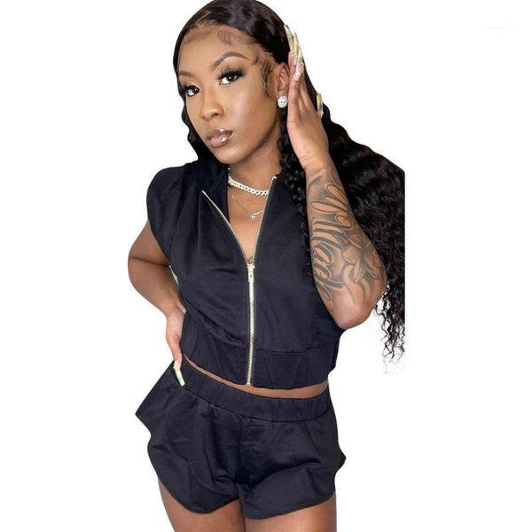 cool black girl streetwear all two piece outfits women sets clothes short sleeve zipper biker shorts fitness tracksuit women's, Gray
cool black girl streetwear all two piece outfits women sets clothes short sleeve zipper biker shorts fitness tracksuit women's, Gray