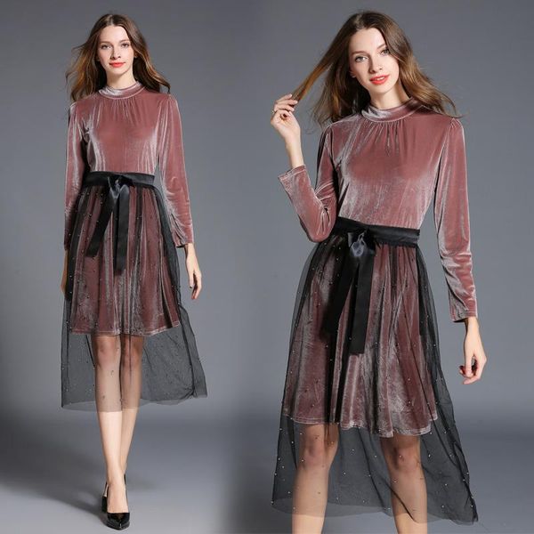casual dresses europe fashion women velvet pullover blouse & two piece clothing set dress gauze bead tall waist suit outfits, Black;gray
casual dresses europe fashion women velvet pullover blouse & two piece clothing set dress gauze bead tall waist suit outfits, Black;gray