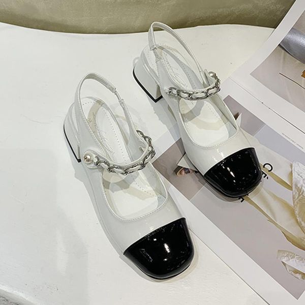 dress shoes patent sling back women block heel moccasins square toe chain strap female summer school footwear black white
dress shoes patent sling back women block heel moccasins square toe chain strap female summer school footwear black white