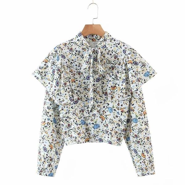 floral print cascading ruffle women shirts casual femme stand collar bow tie long sleeve blouse lady loose blusas ruffled, White
floral print cascading ruffle women shirts casual femme stand collar bow tie long sleeve blouse lady loose blusas ruffled, White