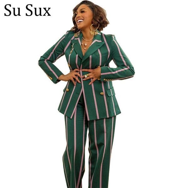 striped blazer pants suits 2 piece set women double breasted suit office lady outfits jacket high waist sets plus size women's two, White
striped blazer pants suits 2 piece set women double breasted suit office lady outfits jacket high waist sets plus size women's two, White
