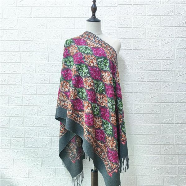 scarves autumn and winter cashmere embroidered neckerchief women's national style cape warm tassel travel lady scarf foulard, Blue;gray
scarves autumn and winter cashmere embroidered neckerchief women's national style cape warm tassel travel lady scarf foulard, Blue;gray