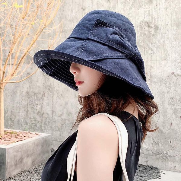 wide brim hats fashion big bow denim blue sun hat summer women anti-uv beach bowknot foldable bucket fisherman cap, Blue;gray
wide brim hats fashion big bow denim blue sun hat summer women anti-uv beach bowknot foldable bucket fisherman cap, Blue;gray